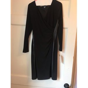 Chaps black mid-length long sleeve dress